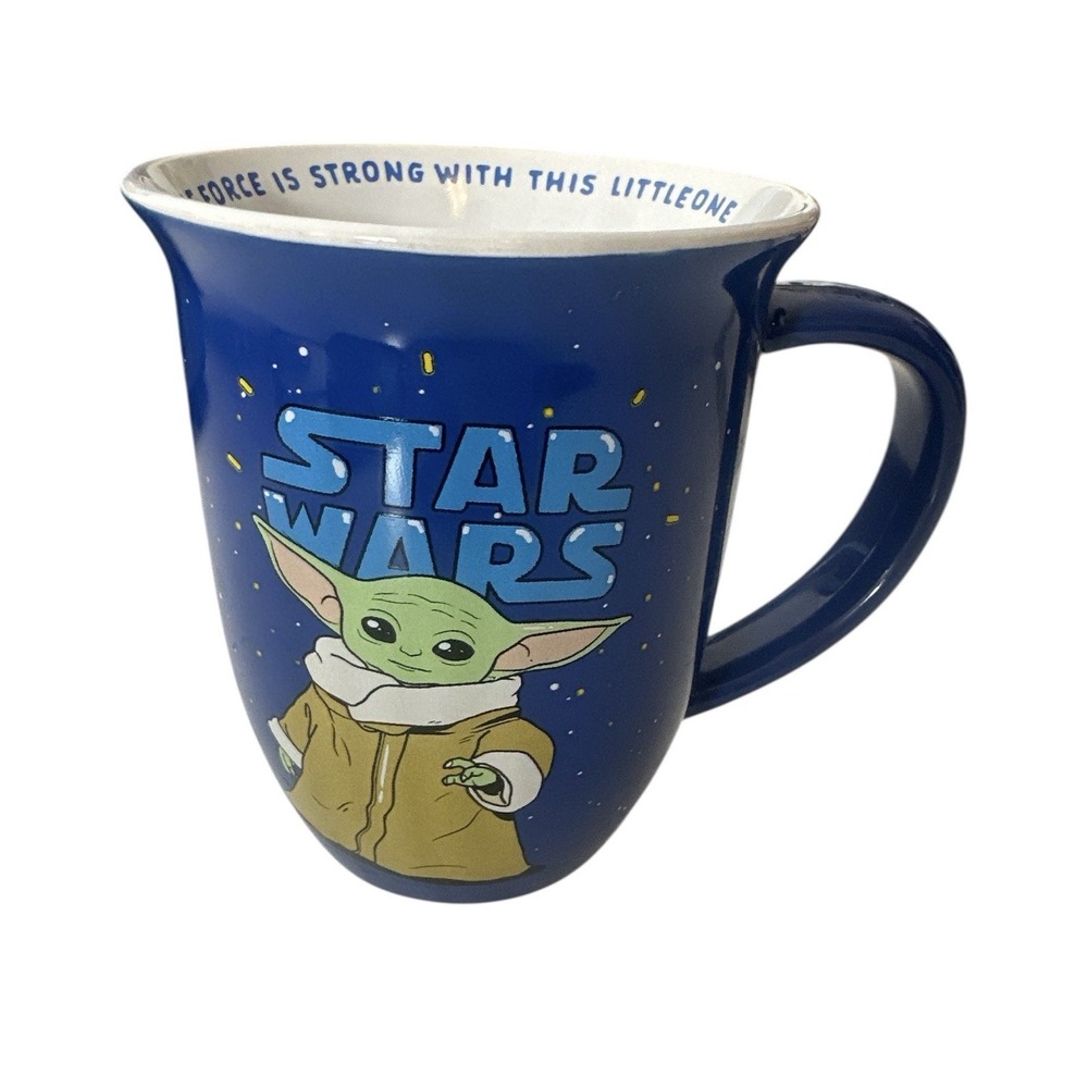 Disney The Mandalorian Baby Yoda Ceramic 16 Oz. Coffee Mug speckled Disneyland
